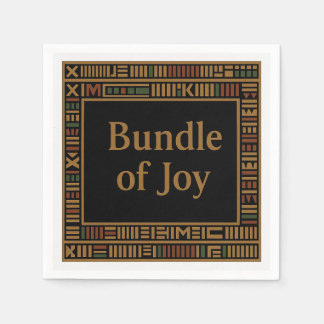 African Guld Kente Baby Shower Napkin Pappersservett