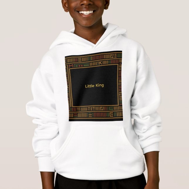 African Guld Kente Kids’ Hoodie T Shirt (Framsida)