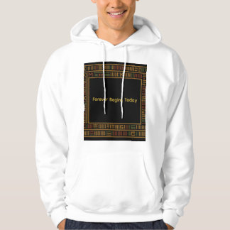 African Guld Kente Mönster Hoodie