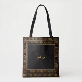 African Guld Kente Mönster Tote Bag Tygkasse