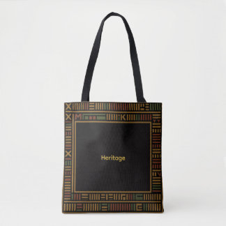 African Guld Kente Mönster Tote Bag Tygkasse