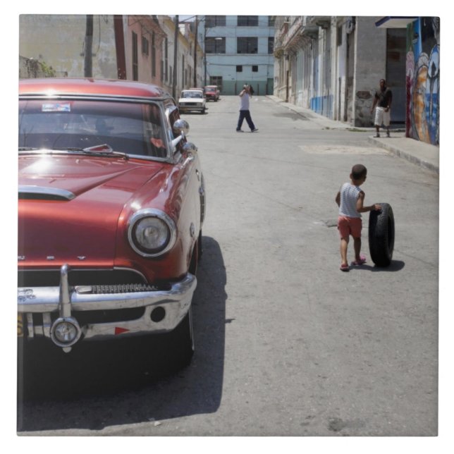 African Hamel district, Havana, Kuba, Unesco Kakelplatta (Framsidan)