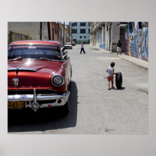 African Hamel district, Havana, Kuba, Unesco Poster