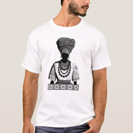 African Heritage Headwrap Silhouette T Shirt