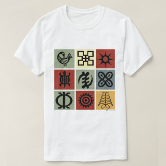 African Heritage Symbols "Adinkra" Skriv ut T-shir T Shirt
