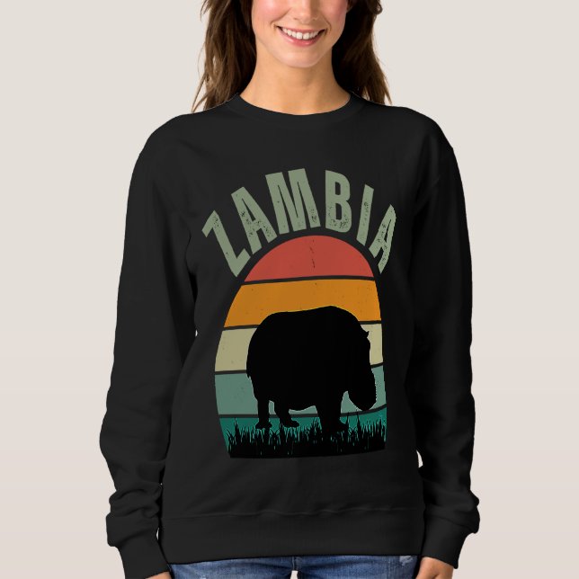 African Hippos in Zambia, Hippopotamus Safari T Shirt (Framsida)
