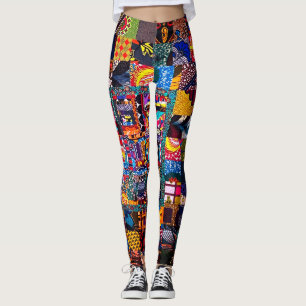 African Improv quilt fet All-over-Print Leggings