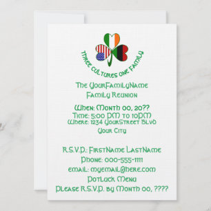 African Irish Shamrock Family Reunion Inbjudningar