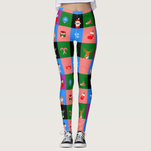 African jultomten colorblock leggings