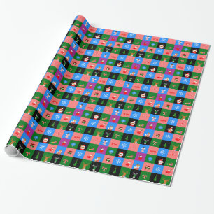 African jultomten colorblock presentpapper