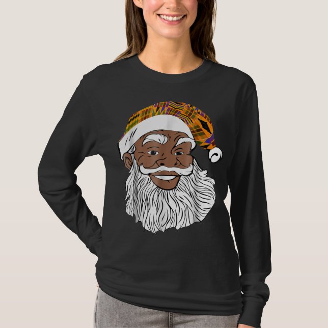 African Jultomten Kente Hat Funny African Christ T Shirt (Framsida)