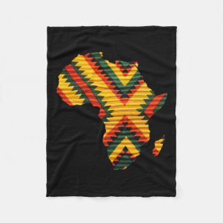 African Karta Kente Art Mönster Manar Women Black Fleecefilt