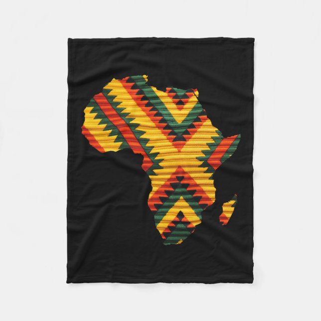 African Karta Kente Art Mönster Manar Women Black  Fleecefilt (Framsidan)
