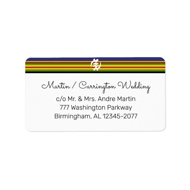 African Kente AK01 Rand Return Address Label Adressetikett (Framsidan)