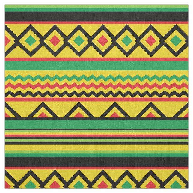 African Kente Geometric Fold Mönster Tyg (Provkarta)