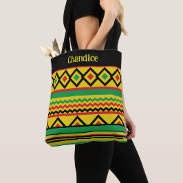 African Kente Geometric Fold Patterned Tygkasse