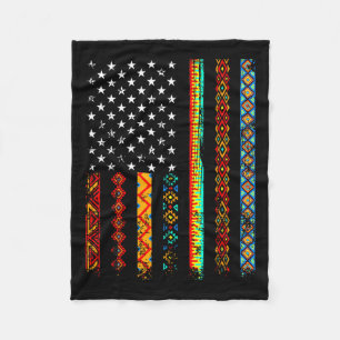 African Kente Trasa American Flagga African Black Fleecefilt