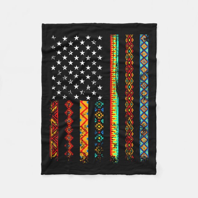 African Kente Trasa American Flagga African Black  Fleecefilt (Framsidan)
