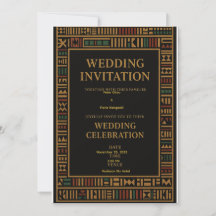African Kente Wedding-inbjudningskort