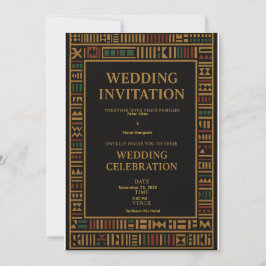 African Kente Wedding-inbjudningskort Inbjudningar