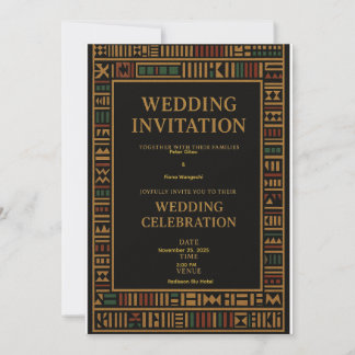 African Kente Wedding-inbjudningskort Inbjudningar