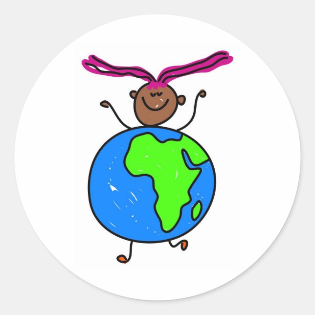 African Kid Runt Klistermärke (Framsida)