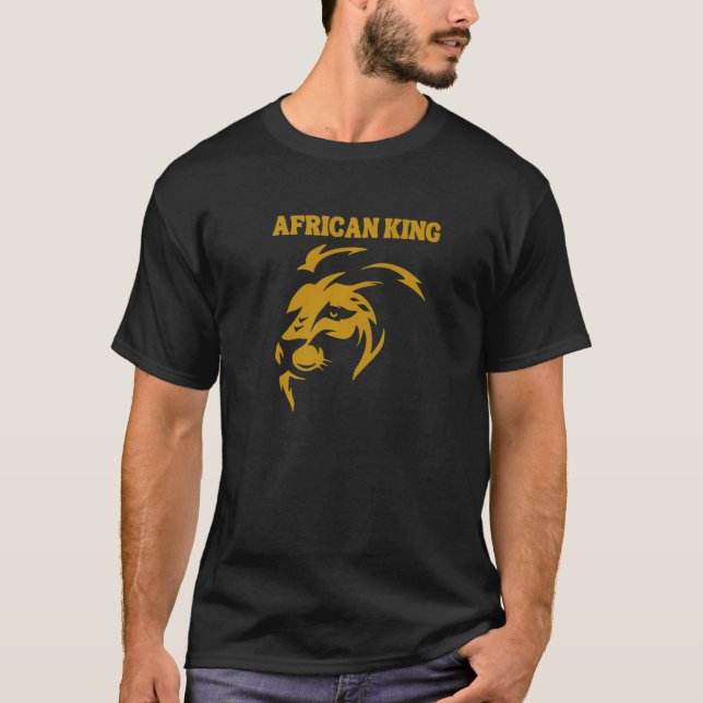African King Lion Of Africa Animals Premium T Shirt (Framsida)