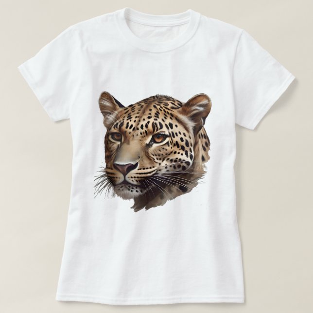 African Leopard Head T Shirt (Design framsida)