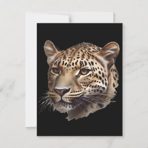 African Leopard Head Vykort