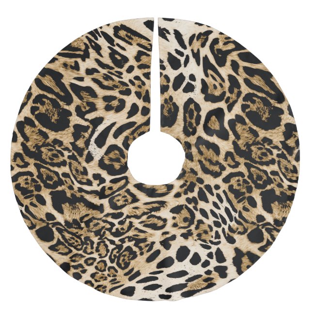 African Leopard Päls: Seamless Animal Struktur Julgransmatta Borstad Polyester (Framsidan)