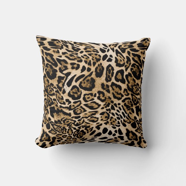 African Leopard Päls: Seamless Animal Struktur Kudde (Framsida)