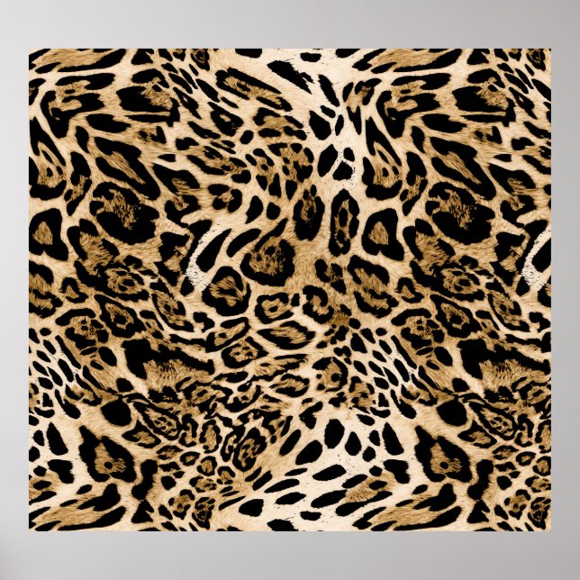 African Leopard Päls: Seamless Animal Struktur Poster (Framsidan)