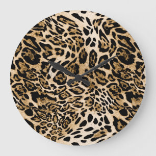 African Leopard Päls: Seamless Animal Struktur Stor Klocka
