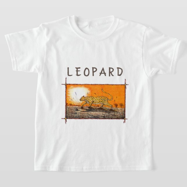 African Leopard T Shirt (Laydown)