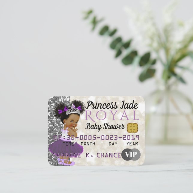 African Lila Princess|VIP Kredit Card Call Anteckningskort (Stående Fram)