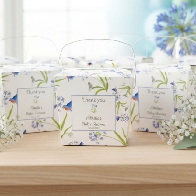 African Lily with Bluebird Mother and Baby Presentaskar (Skapare uppladdad)