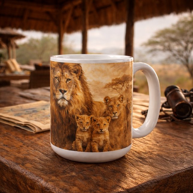 African Lion Pride | Majestic Wildlife Safari Kaffemugg (Skapare uppladdad)