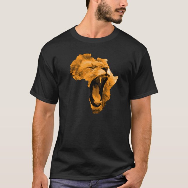 African Lion Safari Culture Africa Map 1 T Shirt (Framsida)