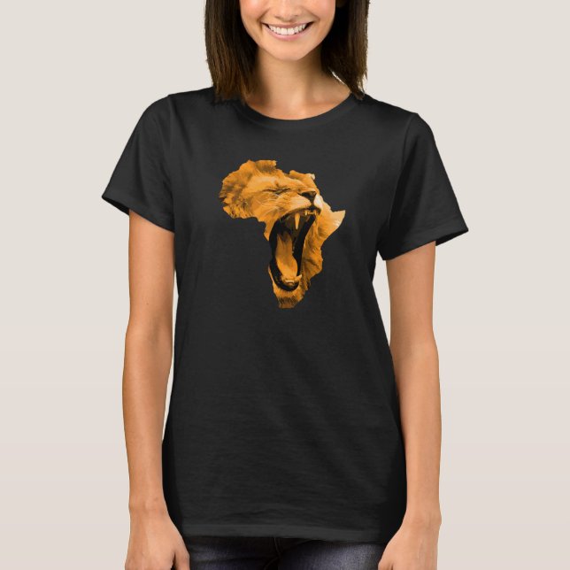 African Lion Safari Culture Africa Map 1 T Shirt (Framsida)
