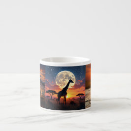 African Lion & Zebra Sunset Espresso Mug Espressomugg