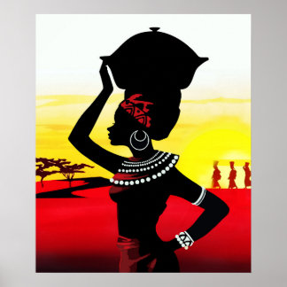 African Maiden on Savannah Poster