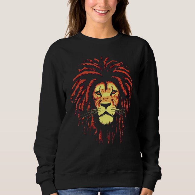 African Male Lion  Dreadlock Rasta Hair Safari Cul T Shirt (Framsida)