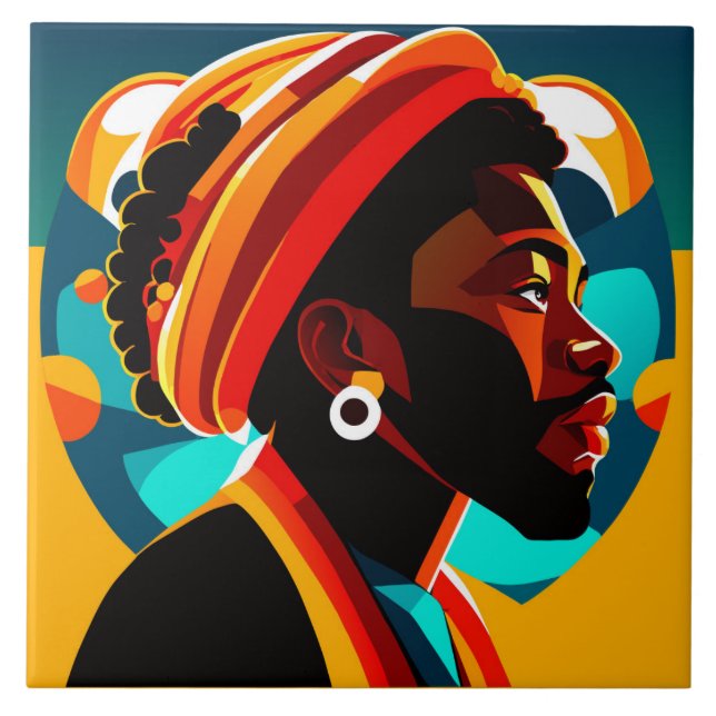 African Man Tile Kakelplatta (Framsidan)