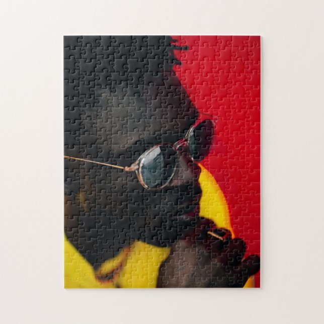African Man Wearing Sunglasses Pussel (Vertikal)