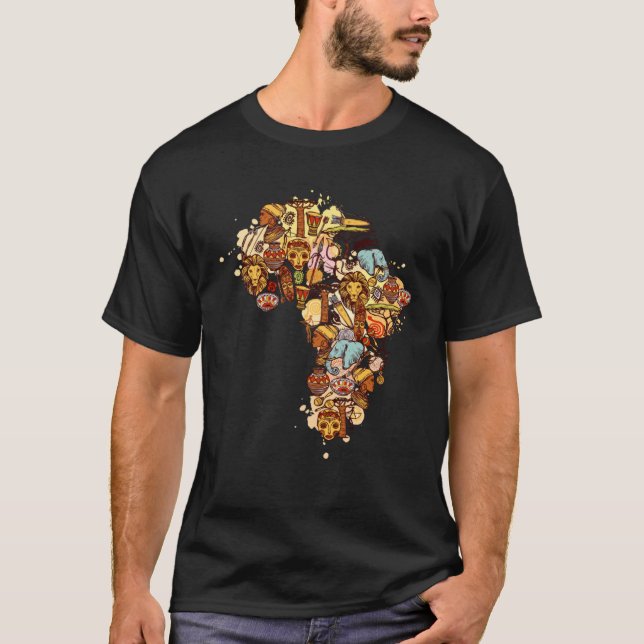 African Map American Beautiful Black History BLM T Shirt (Framsida)