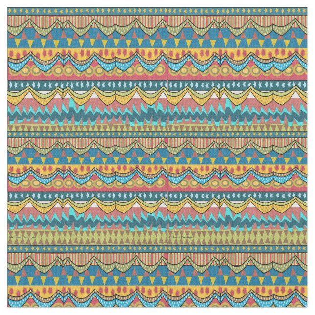 African Mönster Fabric Tyg (Närbild)