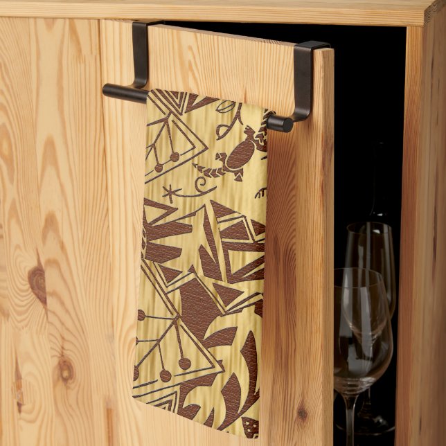 African Motif Kökshandduk (Thirds Fold)