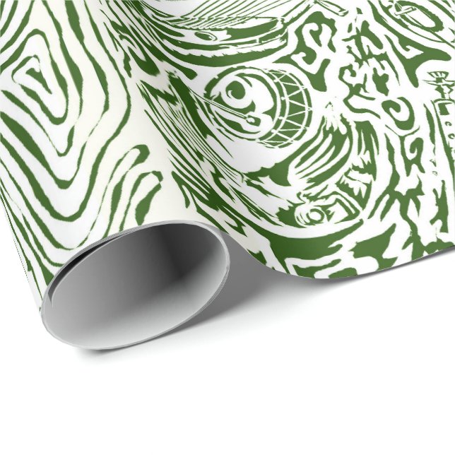 African music instruments wrapping paper presentpapper (Rullad Hörn)