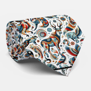 African Native American Animals Print Boho Slips