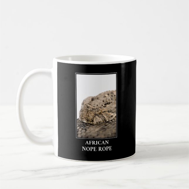 African Nope Rope - Puff adder Snake Danger Kaffemugg (Vänster)